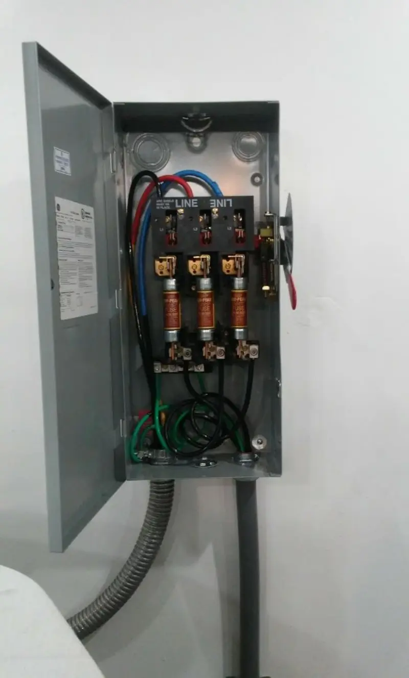 Three-phase disconnect switch installed for Smoke Detector Installation in Arthurtown